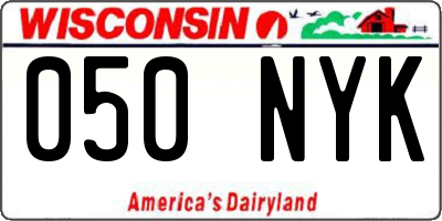 WI license plate 050NYK
