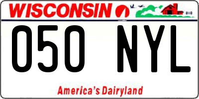 WI license plate 050NYL