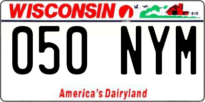 WI license plate 050NYM