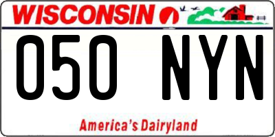 WI license plate 050NYN