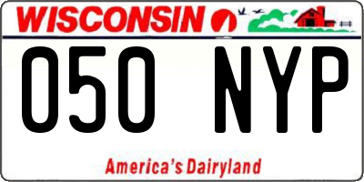 WI license plate 050NYP
