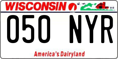 WI license plate 050NYR