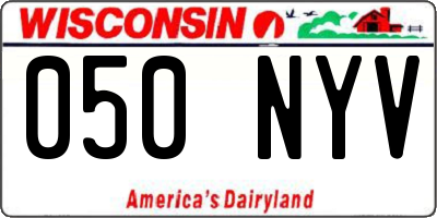 WI license plate 050NYV