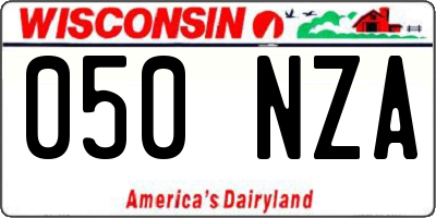WI license plate 050NZA
