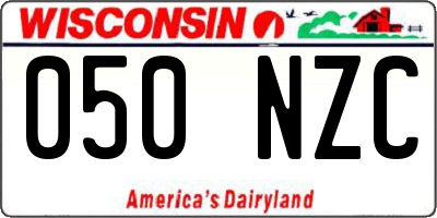 WI license plate 050NZC