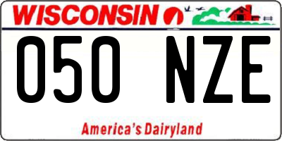 WI license plate 050NZE