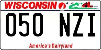 WI license plate 050NZI