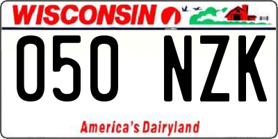 WI license plate 050NZK