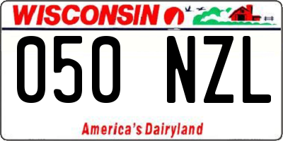 WI license plate 050NZL