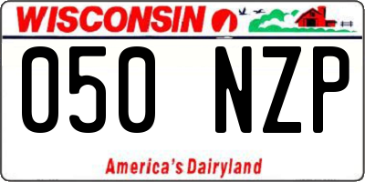 WI license plate 050NZP