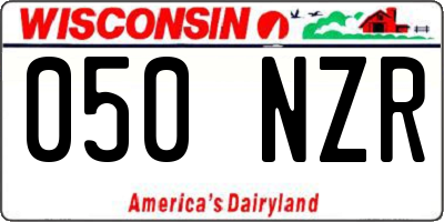 WI license plate 050NZR