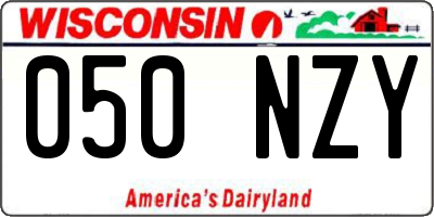 WI license plate 050NZY