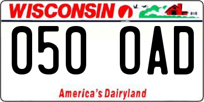 WI license plate 050OAD