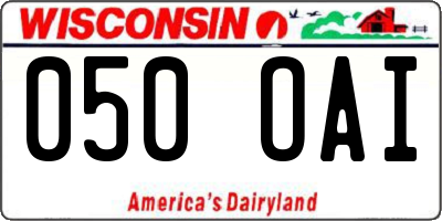 WI license plate 050OAI