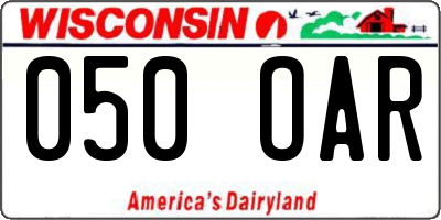 WI license plate 050OAR