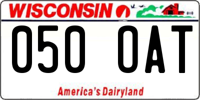 WI license plate 050OAT