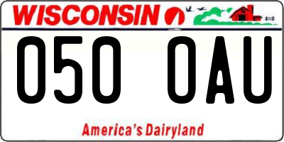 WI license plate 050OAU