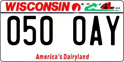 WI license plate 050OAY