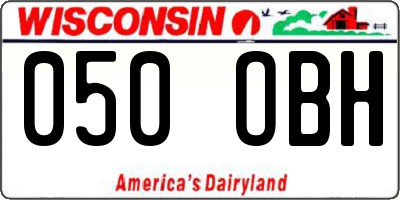 WI license plate 050OBH