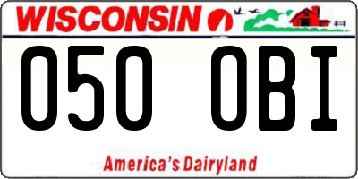 WI license plate 050OBI