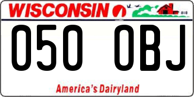 WI license plate 050OBJ