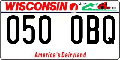 WI license plate 050OBQ