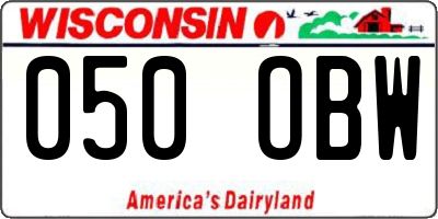 WI license plate 050OBW