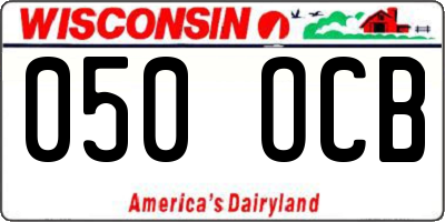 WI license plate 050OCB
