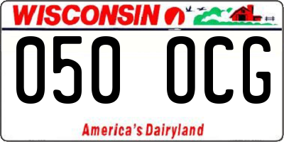 WI license plate 050OCG