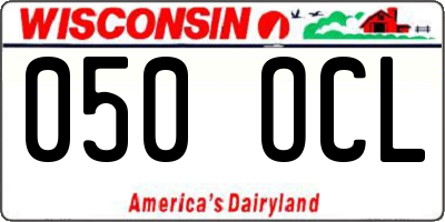 WI license plate 050OCL