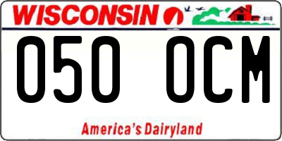 WI license plate 050OCM
