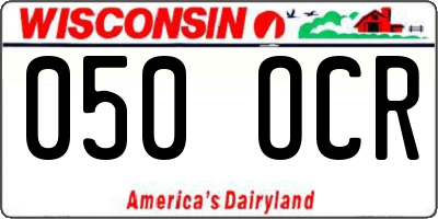 WI license plate 050OCR