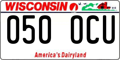 WI license plate 050OCU