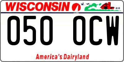 WI license plate 050OCW