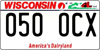 WI license plate 050OCX