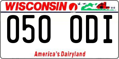 WI license plate 050ODI