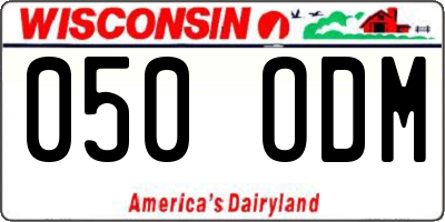 WI license plate 050ODM