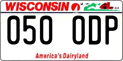 WI license plate 050ODP