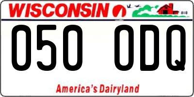 WI license plate 050ODQ