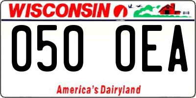 WI license plate 050OEA