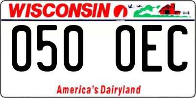 WI license plate 050OEC