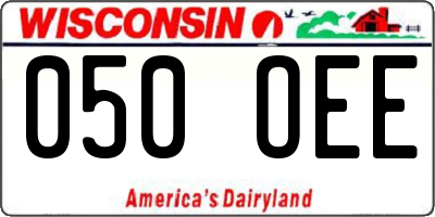 WI license plate 050OEE