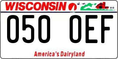 WI license plate 050OEF