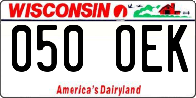 WI license plate 050OEK