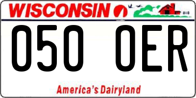 WI license plate 050OER