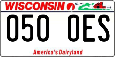 WI license plate 050OES