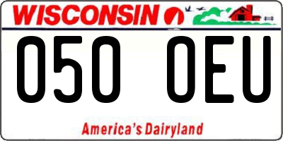 WI license plate 050OEU