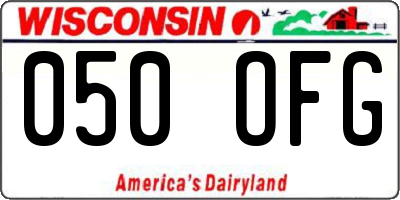 WI license plate 050OFG