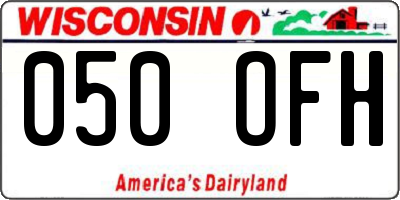 WI license plate 050OFH