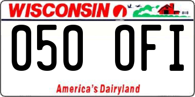 WI license plate 050OFI